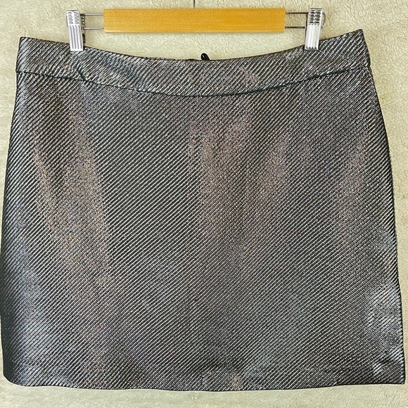 NWT H&M Conscious Silver Metallic Mini Skirt Size 14 - Picture 8 of 14